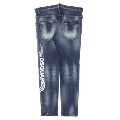 21SS リペア加工 ロゴ ストレッチデニム スキニー パンツ (Skater Jean)