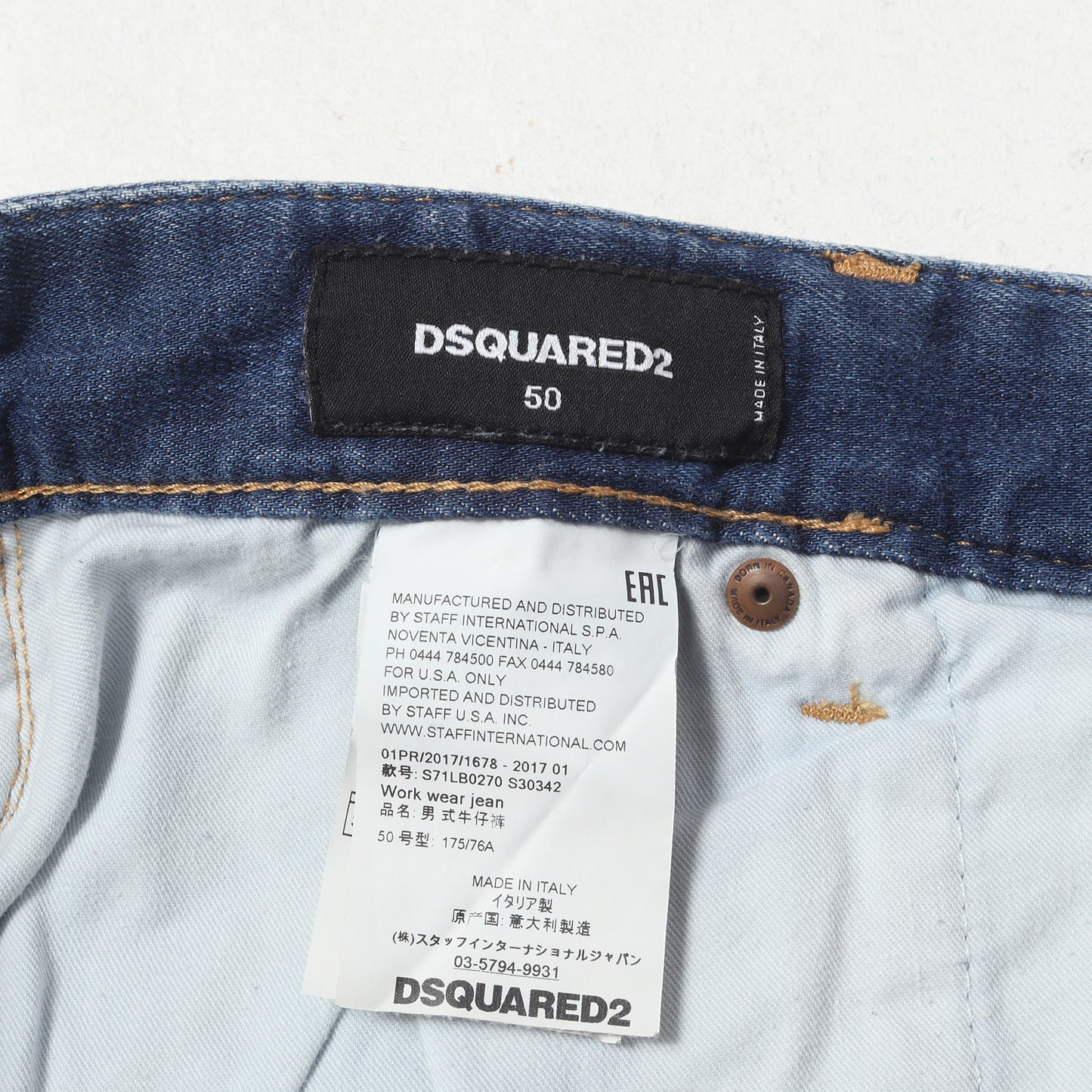 クラッシュリペア加工 ストレッチ デニム パンツ (Work Wear Jean)