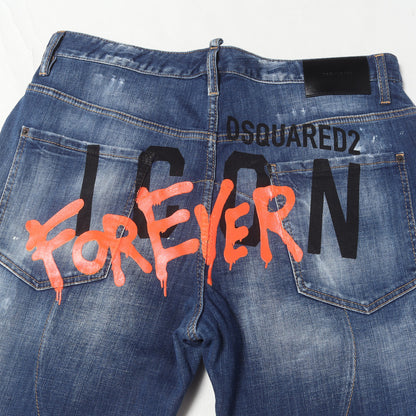 22SS ヴィンテージ加工 ロゴ ストレッチ デニム パンツ (Combat Jean)