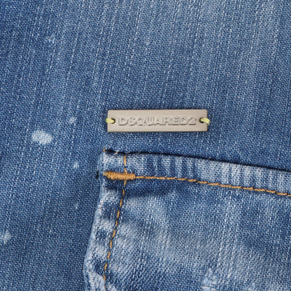 20SS ブリーチ ダメージ加工 ボタンダウン ストレッチデニム シャツ