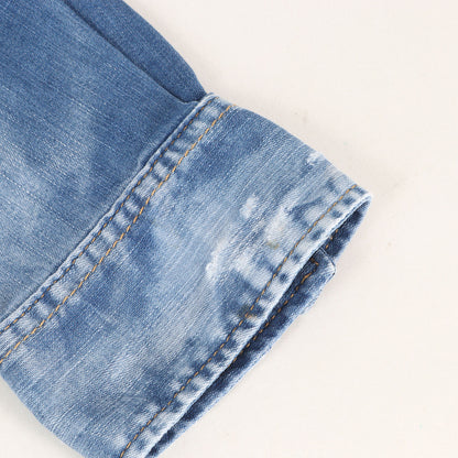 20SS ブリーチ ダメージ加工 ボタンダウン ストレッチデニム シャツ
