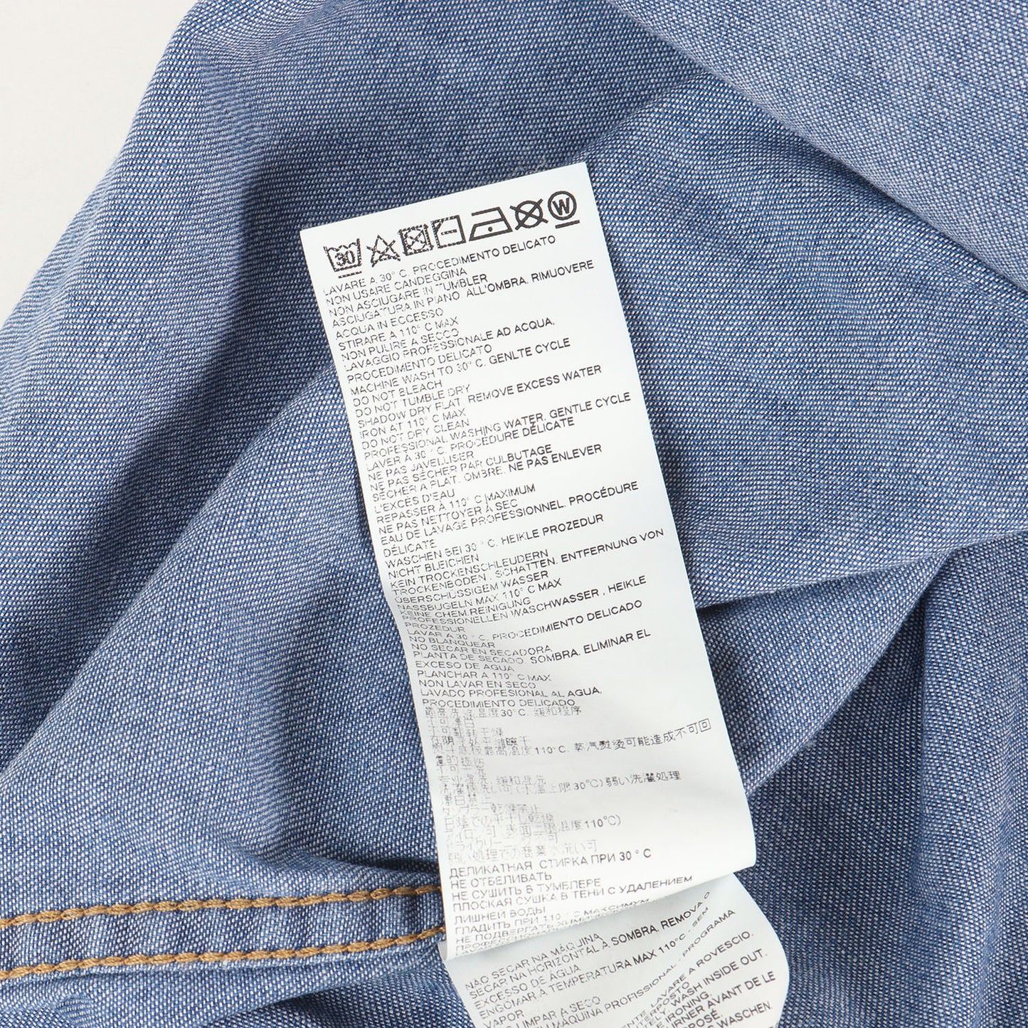 20SS ブリーチ ダメージ加工 ボタンダウン ストレッチデニム シャツ