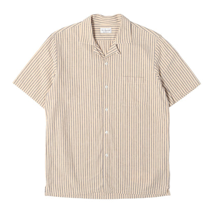 23SS × Brilla per il gusto 別注 コットンリネン ストライプ オープンカラー 半袖 シャツ
