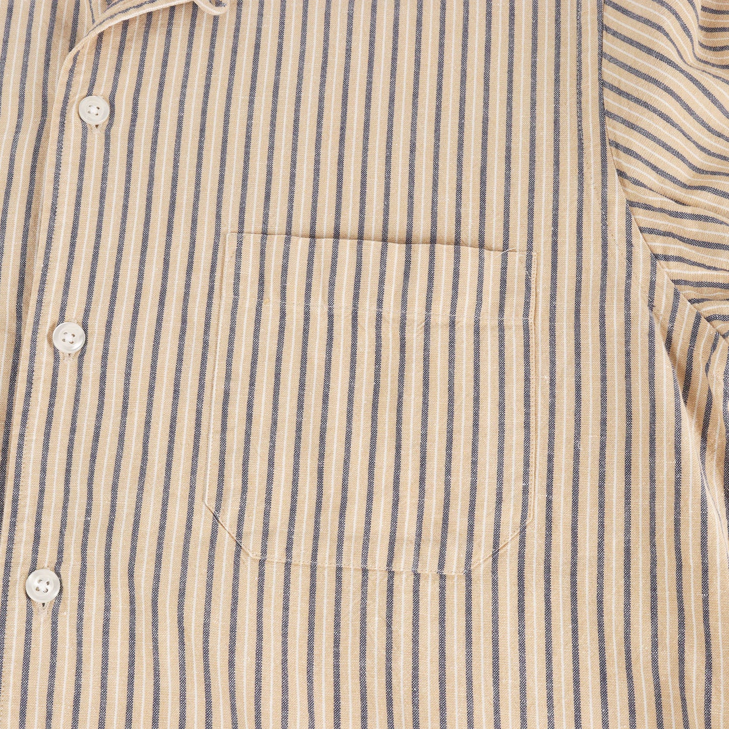 23SS × Brilla per il gusto 別注 コットンリネン ストライプ オープンカラー 半袖 シャツ