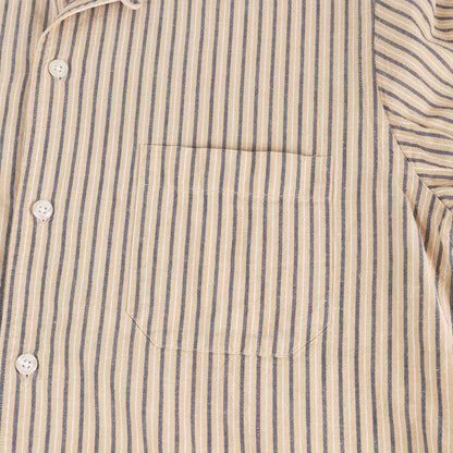 23SS × Brilla per il gusto 別注 コットンリネン ストライプ オープンカラー 半袖 シャツ