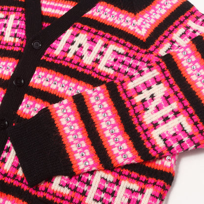 23SS ロゴジャガード ビジュー ニット カーディガン (Embroidery Cardigan in Ski Jacquard)