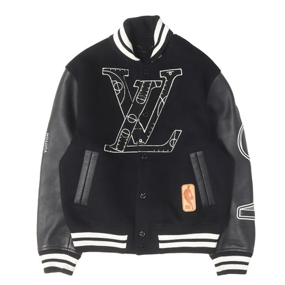 21SS × NBA ロゴ エンボス バーシティ ジャケット (Louis Vuitton x NBA Leather Basketball Jacket)