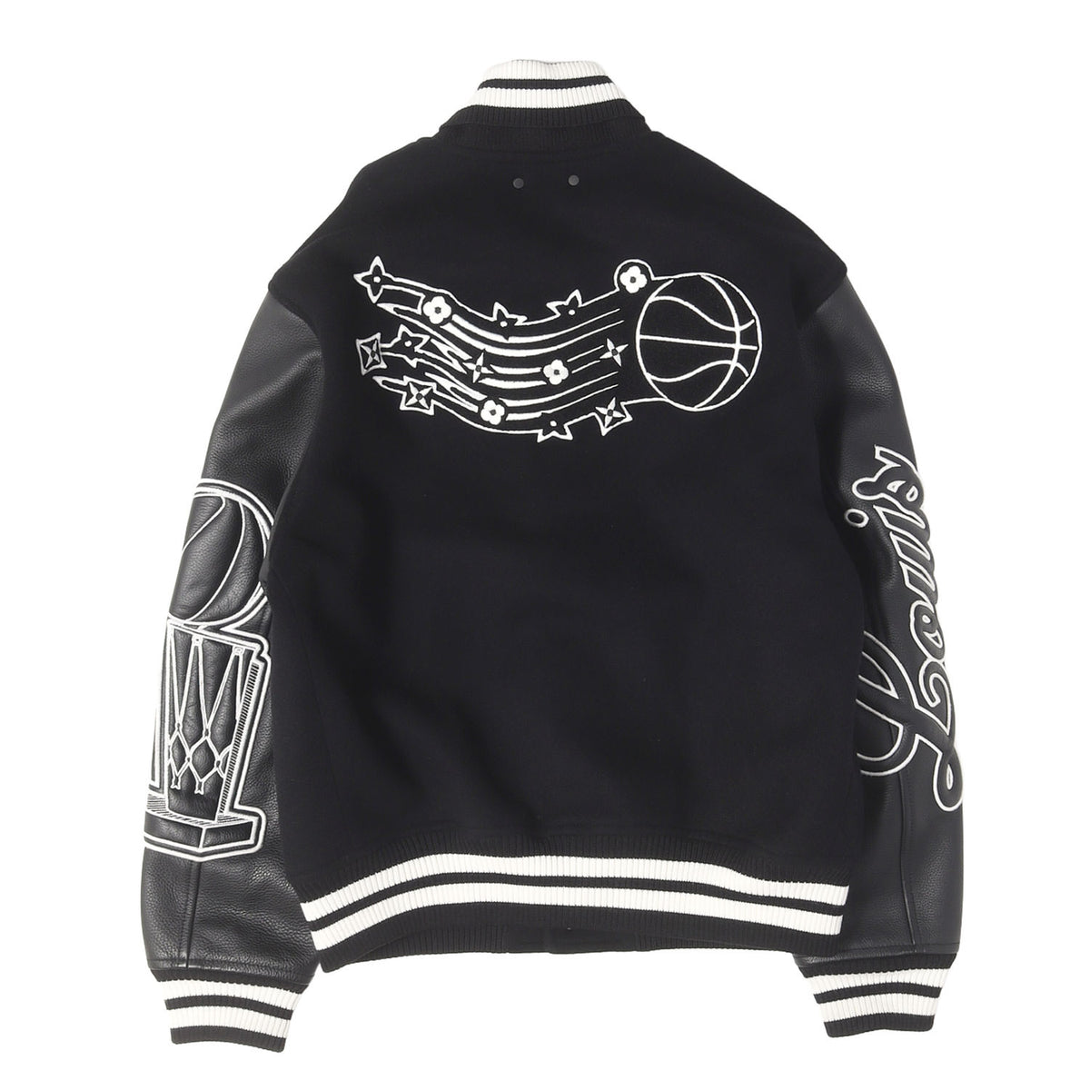 21SS × NBA ロゴ エンボス バーシティ ジャケット (Louis Vuitton x NBA Leather Basketball Jacket)