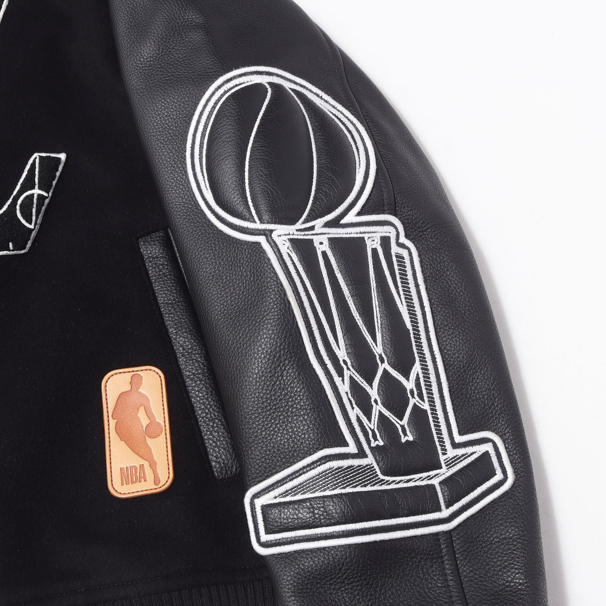 21SS × NBA ロゴ エンボス バーシティ ジャケット (Louis Vuitton x NBA Leather Basketball Jacket)