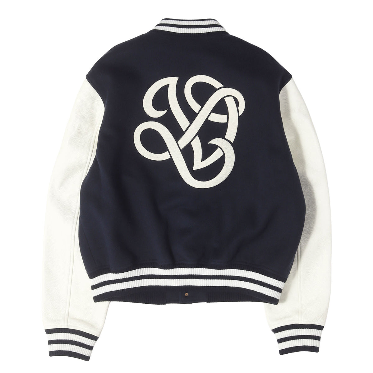 24AW グラフィックロゴ刺繍 メルトン バーシティ ジャケット (Leather Mix Varsity Jacket)