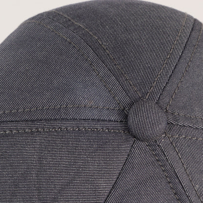 スカル刺繍 シャンブレー 6パネル キャップ