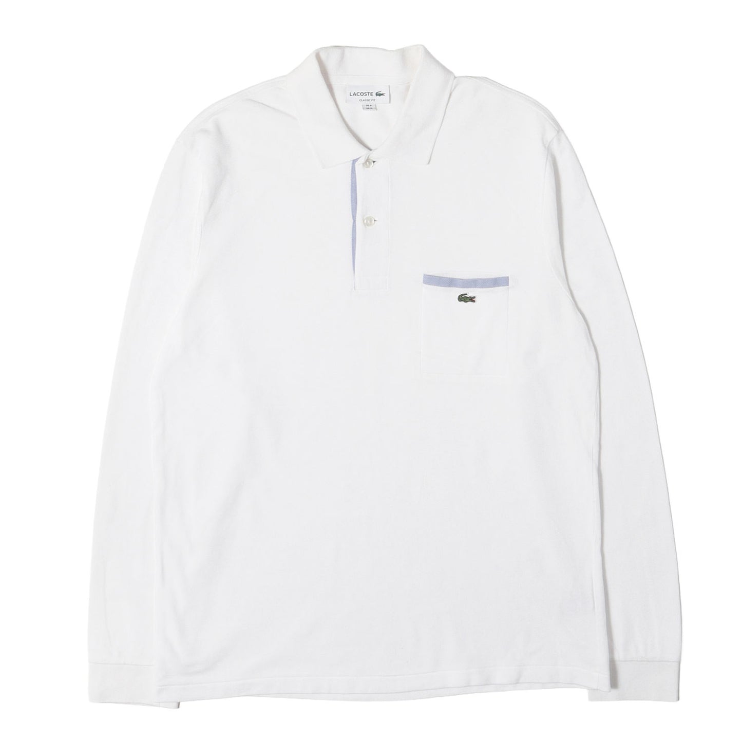 21AW ワニワッペン ロングスリーブ ピケポロシャツ (Classic Fit Long Sleeve Polo Shirt with Chest Pocket) / MADE IN JAPAN