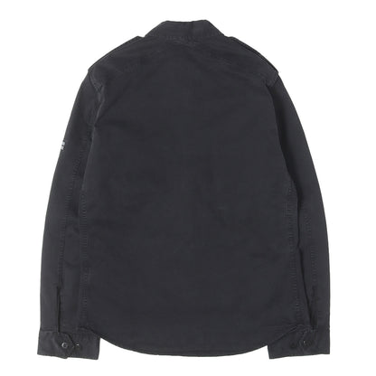 00s ワッペン刺繍 ストレッチポプリン ジップ ミリタリーシャツ / STONE ISLAND Denims