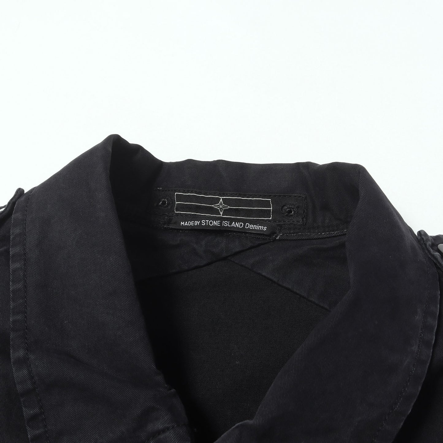 00s ワッペン刺繍 ストレッチポプリン ジップ ミリタリーシャツ / STONE ISLAND Denims