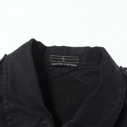 00s ワッペン刺繍 ストレッチポプリン ジップ ミリタリーシャツ / STONE ISLAND Denims