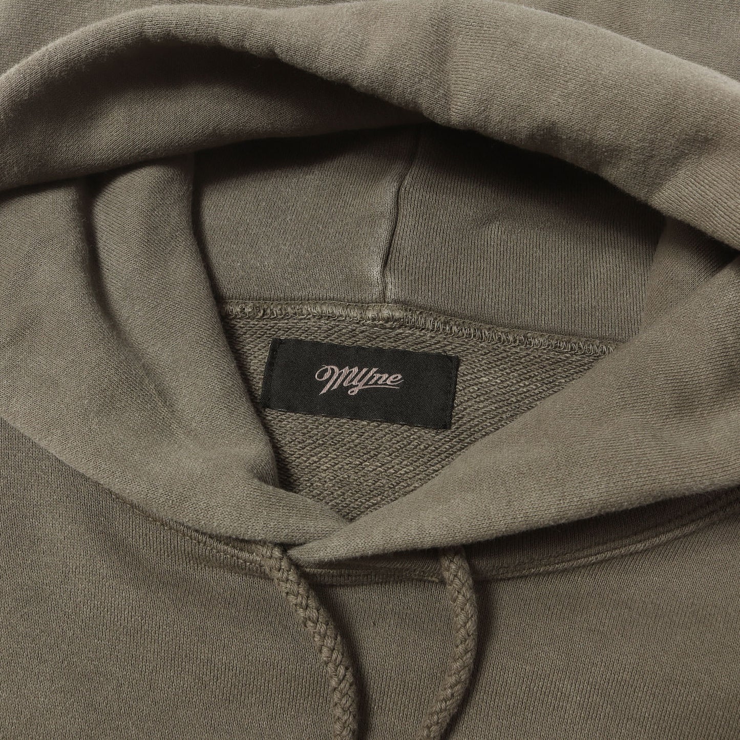23SS ヴィンテージ加工 ロゴ スウェット パーカー (KKM Printed Shirring Hoodie) / MYne