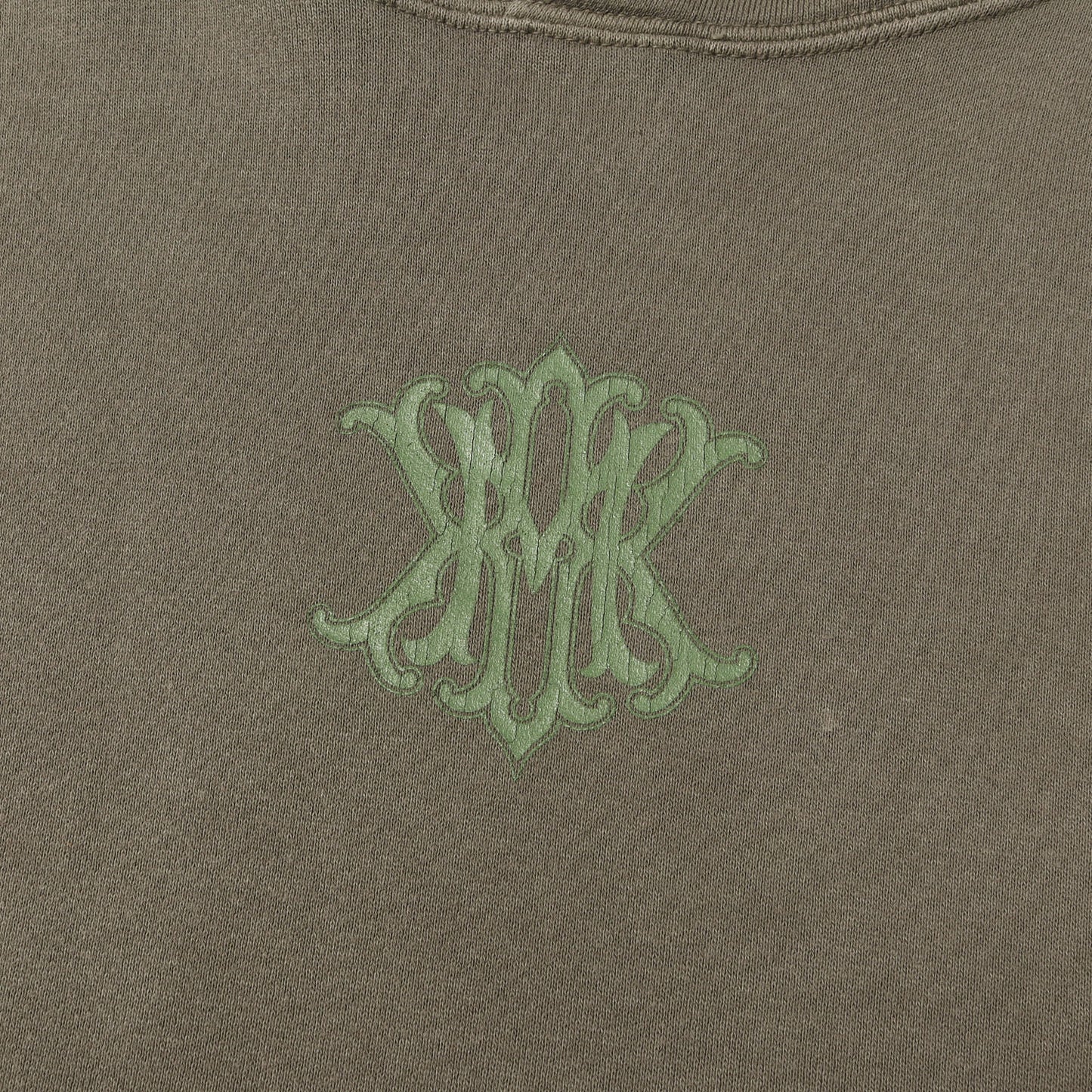 23SS ヴィンテージ加工 ロゴ スウェット パーカー (KKM Printed Shirring Hoodie) / MYne