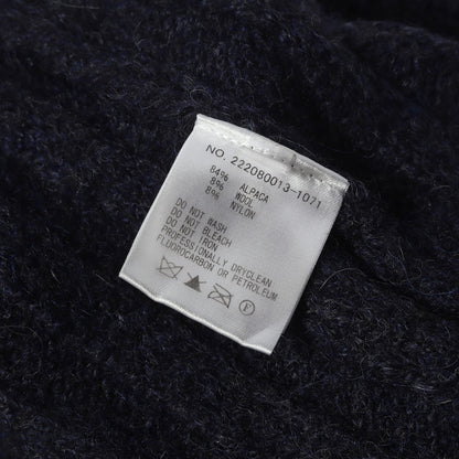 エルボーパッチ アルパカ ウール Vネック ニット セーター