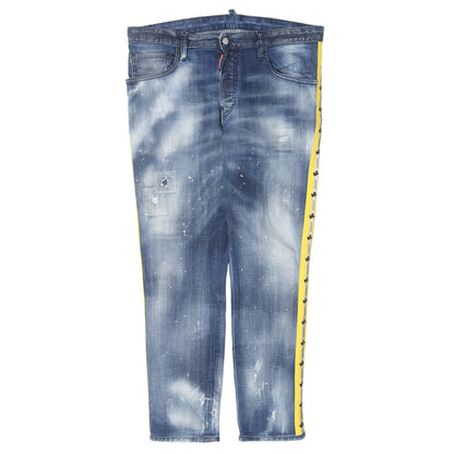21SS サイドライン ヴィンテージ加工 ストレッチデニム スキニーパンツ (Skater Jean)