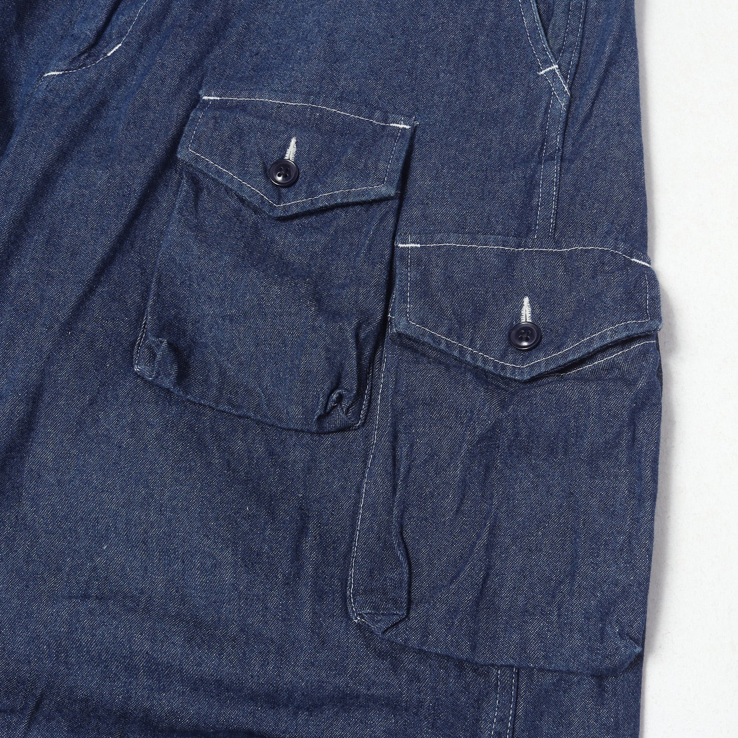 23AW × BEAMS PLUS 別注 スラブデニム カーゴ クロップドパンツ (BDU 3/4 Shorts Denim)