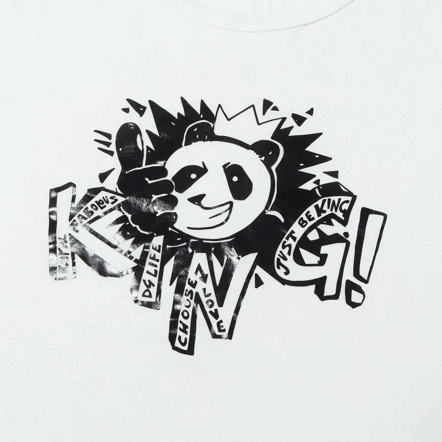 パンダキング Tシャツ (Panda King Print Cotton T-Shirt)