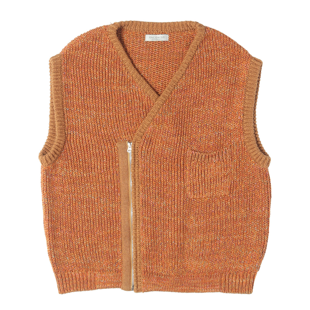 23SS ブレンドニット ジップベスト (Knitted Asymmetric Vest)