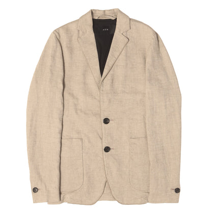 ストレッチ リネン 2B テーラードジャケット (WASHABLE ITALY LINEN wrinkle jacket)