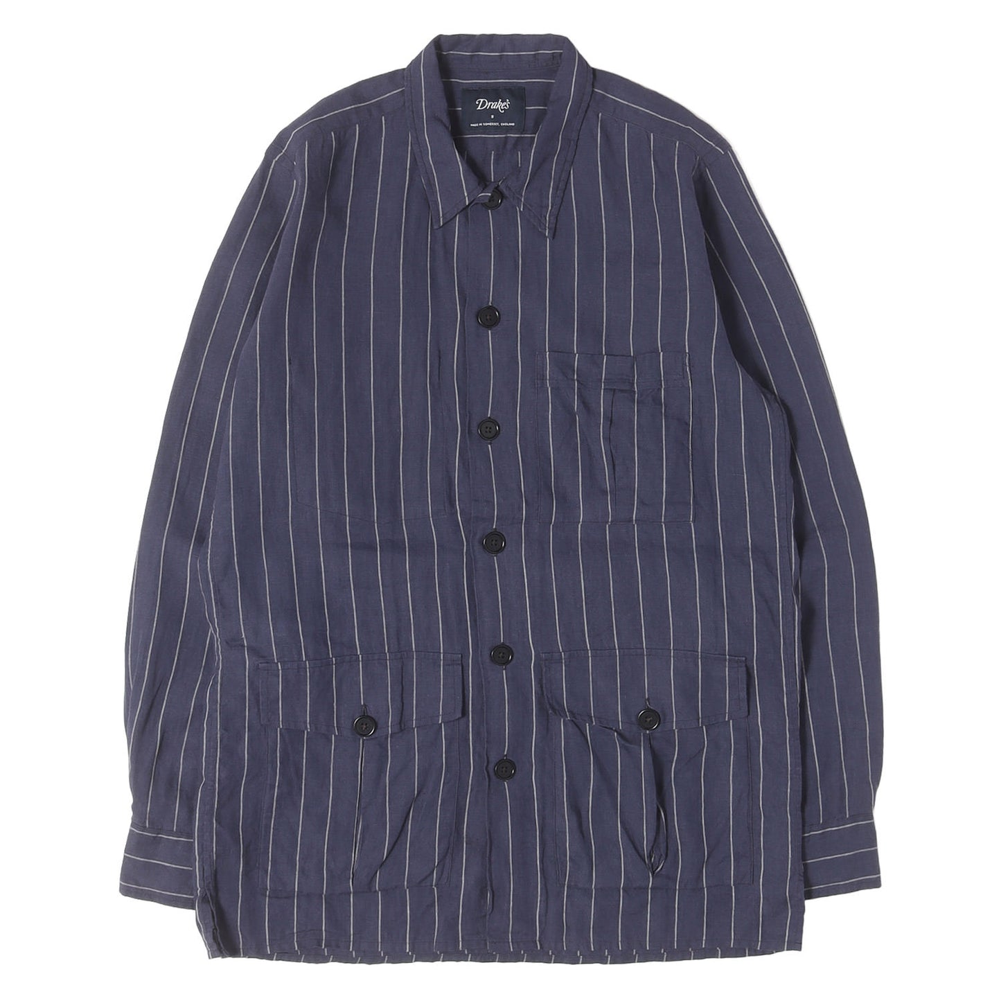 ストライプジャガード リネン カバーオール ジャケット / MADE IN ENGLAND