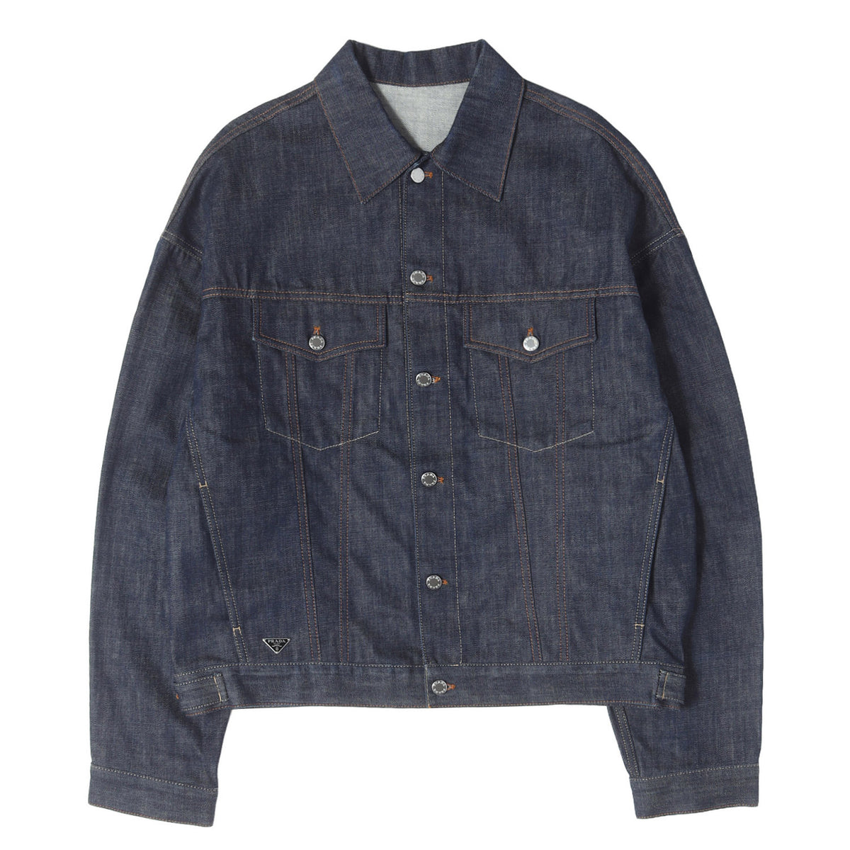 24AW トライアングルロゴ セルビッチデニム トラッカー ジャケット (Selvedge Denim Blouson)