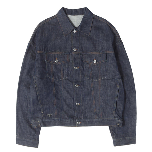 24AW トライアングルロゴ セルビッチデニム トラッカー ジャケット (Selvedge Denim Blouson)