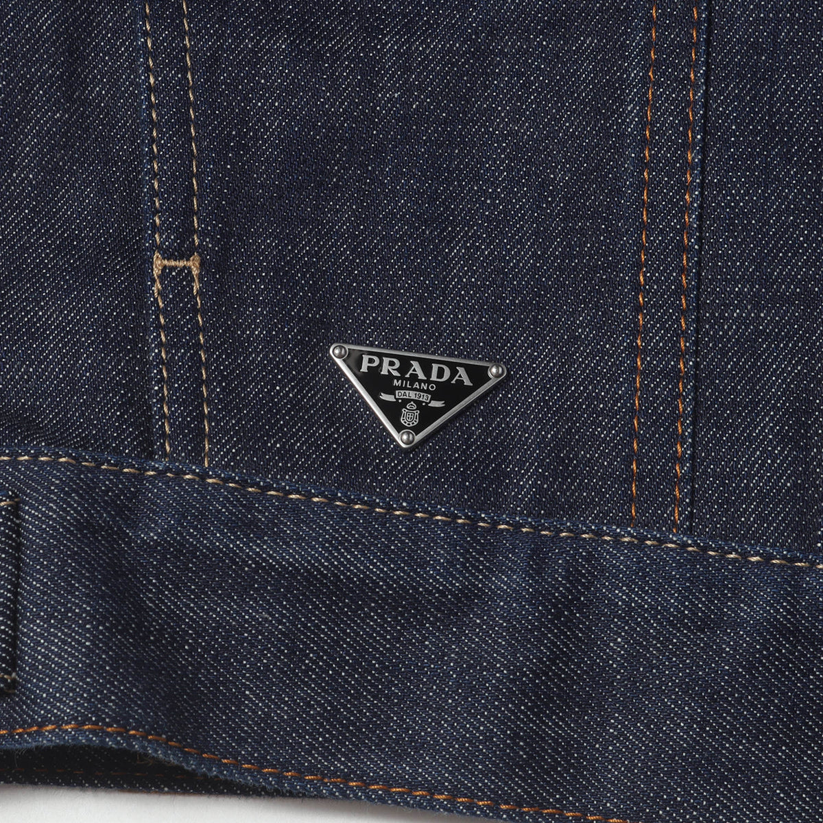 24AW トライアングルロゴ セルビッチデニム トラッカー ジャケット (Selvedge Denim Blouson)
