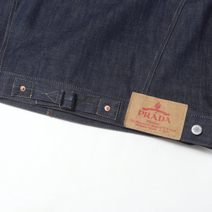 24AW トライアングルロゴ セルビッチデニム トラッカー ジャケット (Selvedge Denim Blouson)