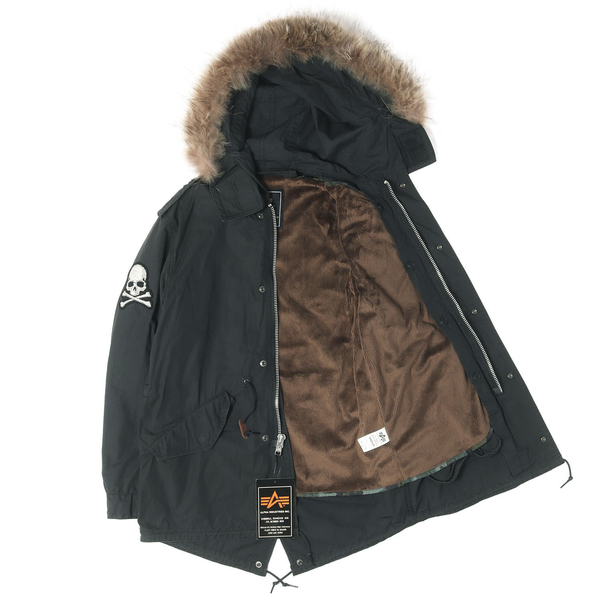 × ALPHA INDUSTRIES ラクーンファー ミリタリー モッズコート (M51 Field-Coat)