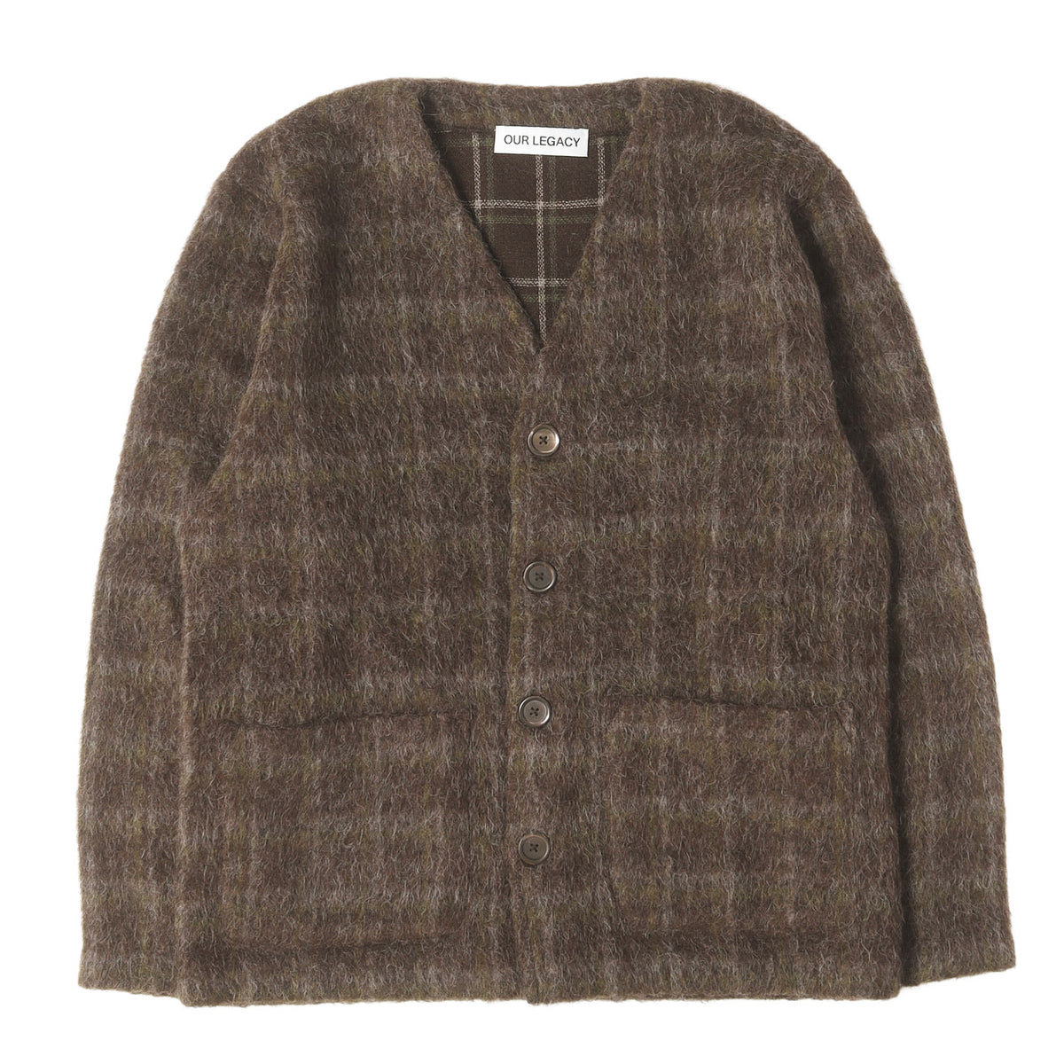 25AW チェック ニット カーディガン (CARDIGAN - Dorf Check Hairy Wool)