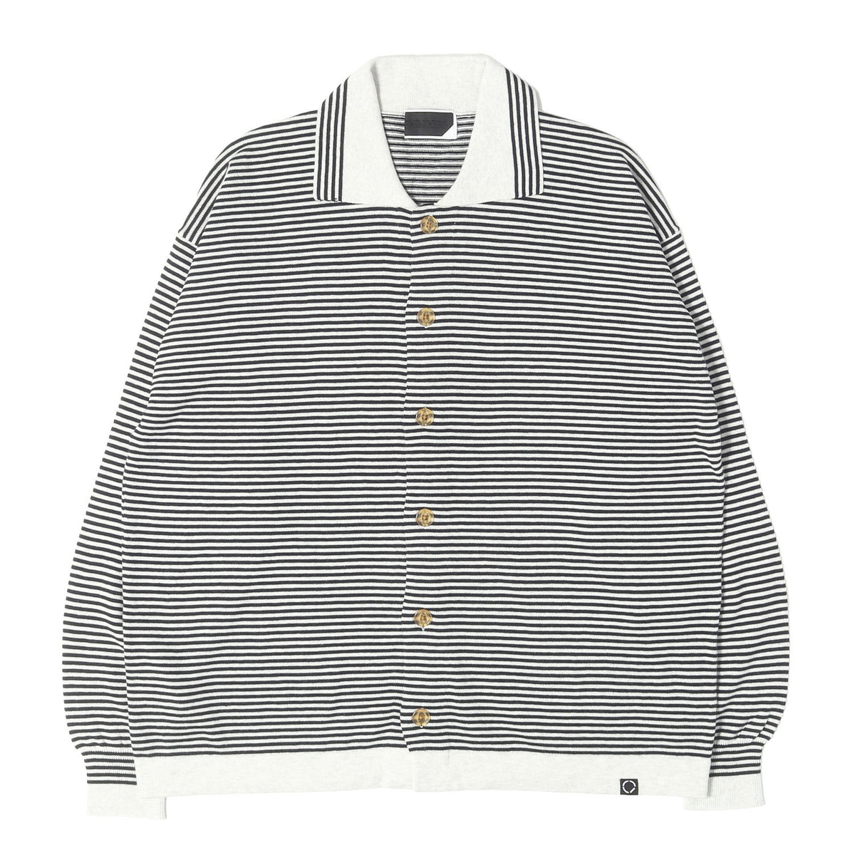 26AW ボーダージャガード カシミア混コットン ニット シャツ カーディガン (STRIPE KNIT SHIRT)