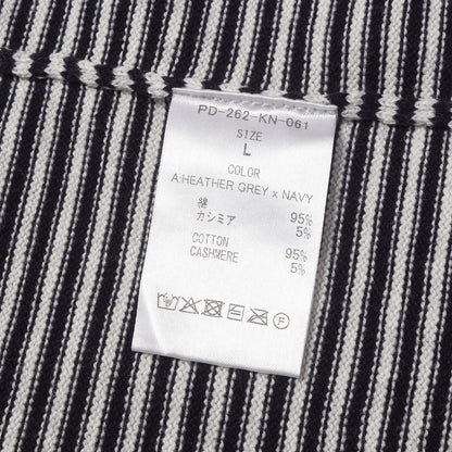 26AW ボーダージャガード カシミア混コットン ニット シャツ カーディガン (STRIPE KNIT SHIRT)
