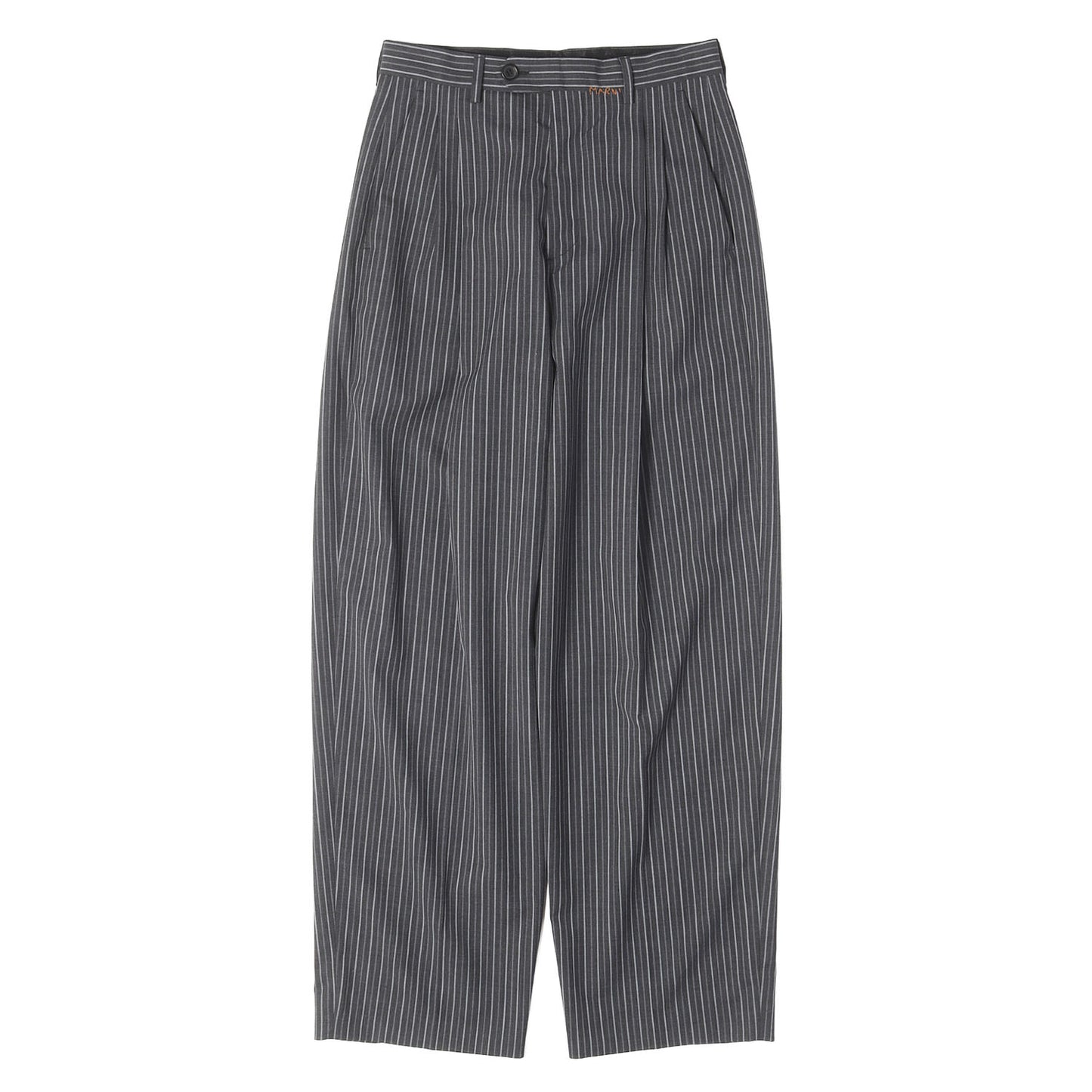 24AW ストライプ ツータック ワイドテーパード トラウザー スラックス パンツ (Pinstripe Wool Trousers)