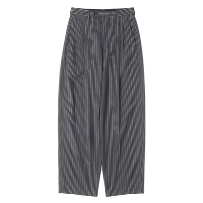 24AW ストライプ ツータック ワイドテーパード トラウザー スラックス パンツ (Pinstripe Wool Trousers)