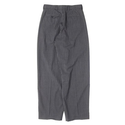 24AW ストライプ ツータック ワイドテーパード トラウザー スラックス パンツ (Pinstripe Wool Trousers)