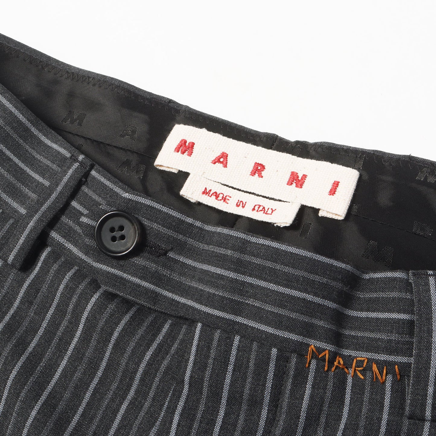 24AW ストライプ ツータック ワイドテーパード トラウザー スラックス パンツ (Pinstripe Wool Trousers)