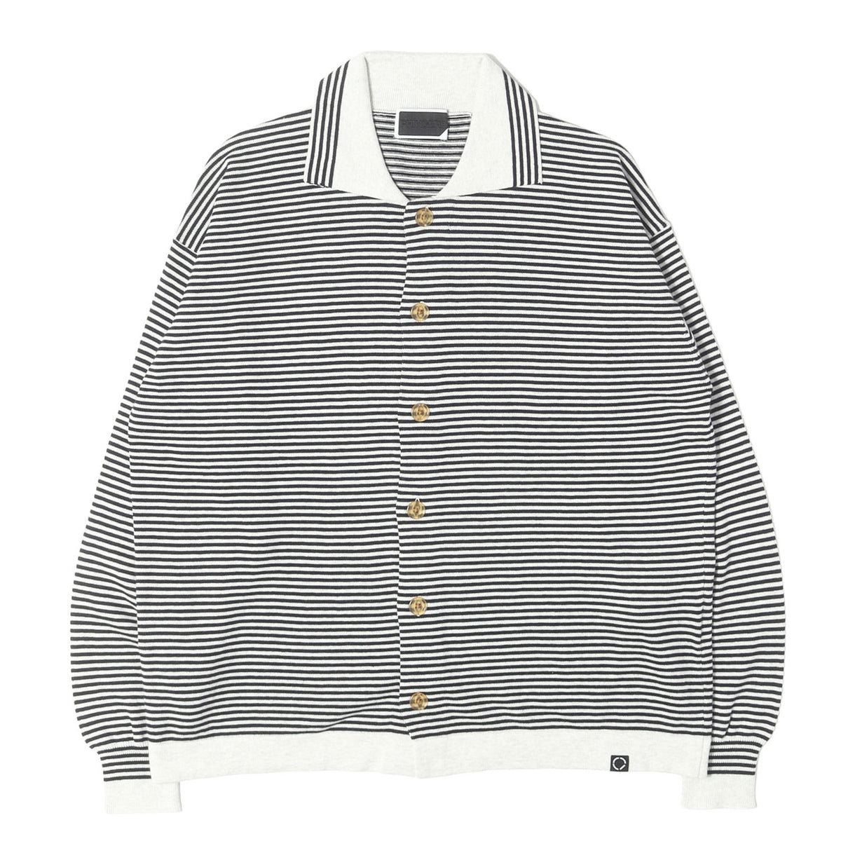 26AW ボーダージャガード カシミア混コットン ニット シャツ カーディガン (STRIPE KNIT SHIRT)
