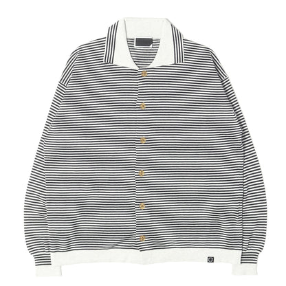26AW ボーダージャガード カシミア混コットン ニット シャツ カーディガン (STRIPE KNIT SHIRT)