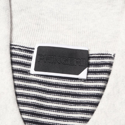 26AW ボーダージャガード カシミア混コットン ニット シャツ カーディガン (STRIPE KNIT SHIRT)