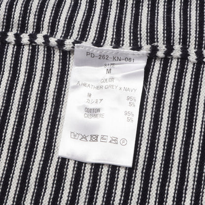 26AW ボーダージャガード カシミア混コットン ニット シャツ カーディガン (STRIPE KNIT SHIRT)