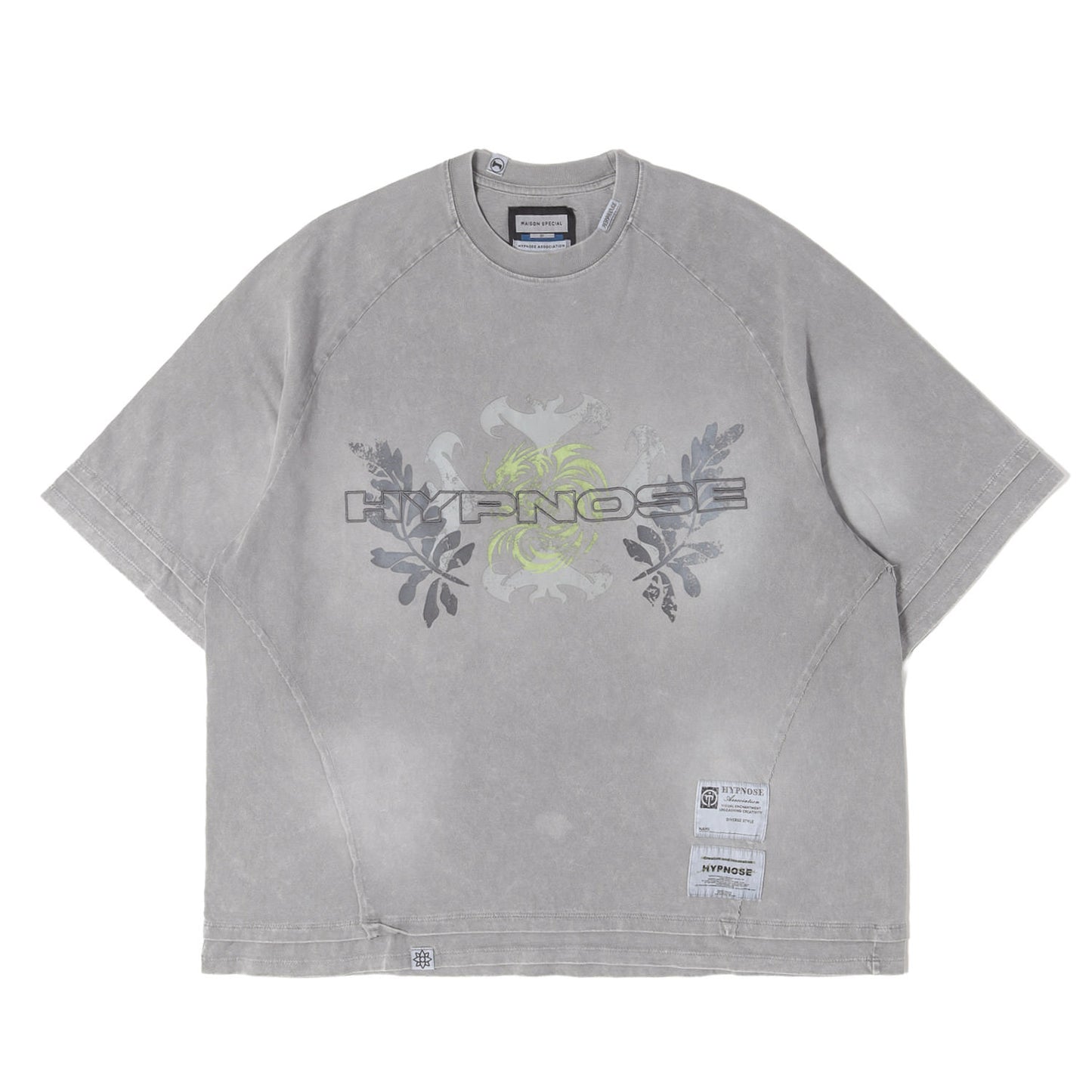 25SS × Hypnose Association ガーメントダイ グラフィック ロゴ 刺繍 Tシャツ (WING LOGO TEE)