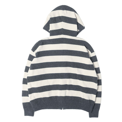 26SS ワイドボーダー コーデュロイ ニット ジップパーカー (CORDY KNIT ZIP HOODIE STRIPE)