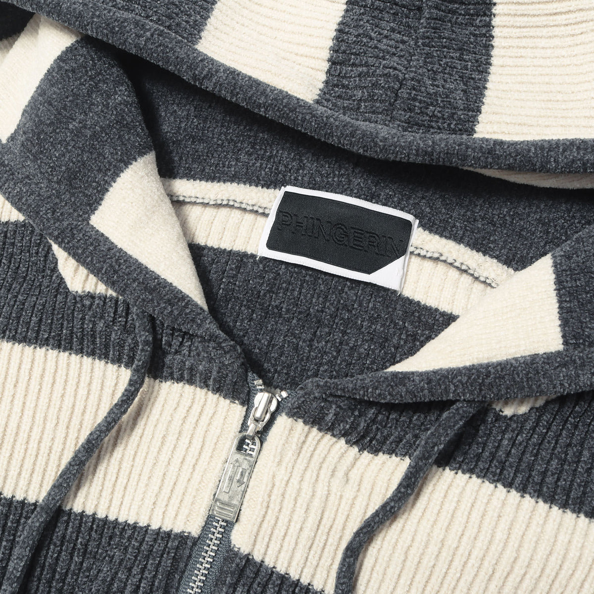 26SS ワイドボーダー コーデュロイ ニット ジップパーカー (CORDY KNIT ZIP HOODIE STRIPE)