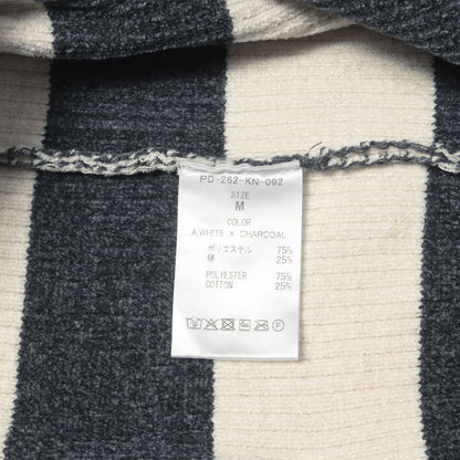 26SS ワイドボーダー コーデュロイ ニット ジップパーカー (CORDY KNIT ZIP HOODIE STRIPE)