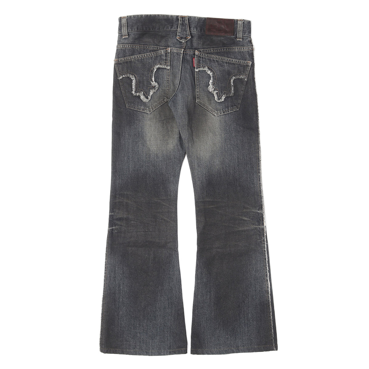 00s グリッターペイント加工 フレア デニムパンツ