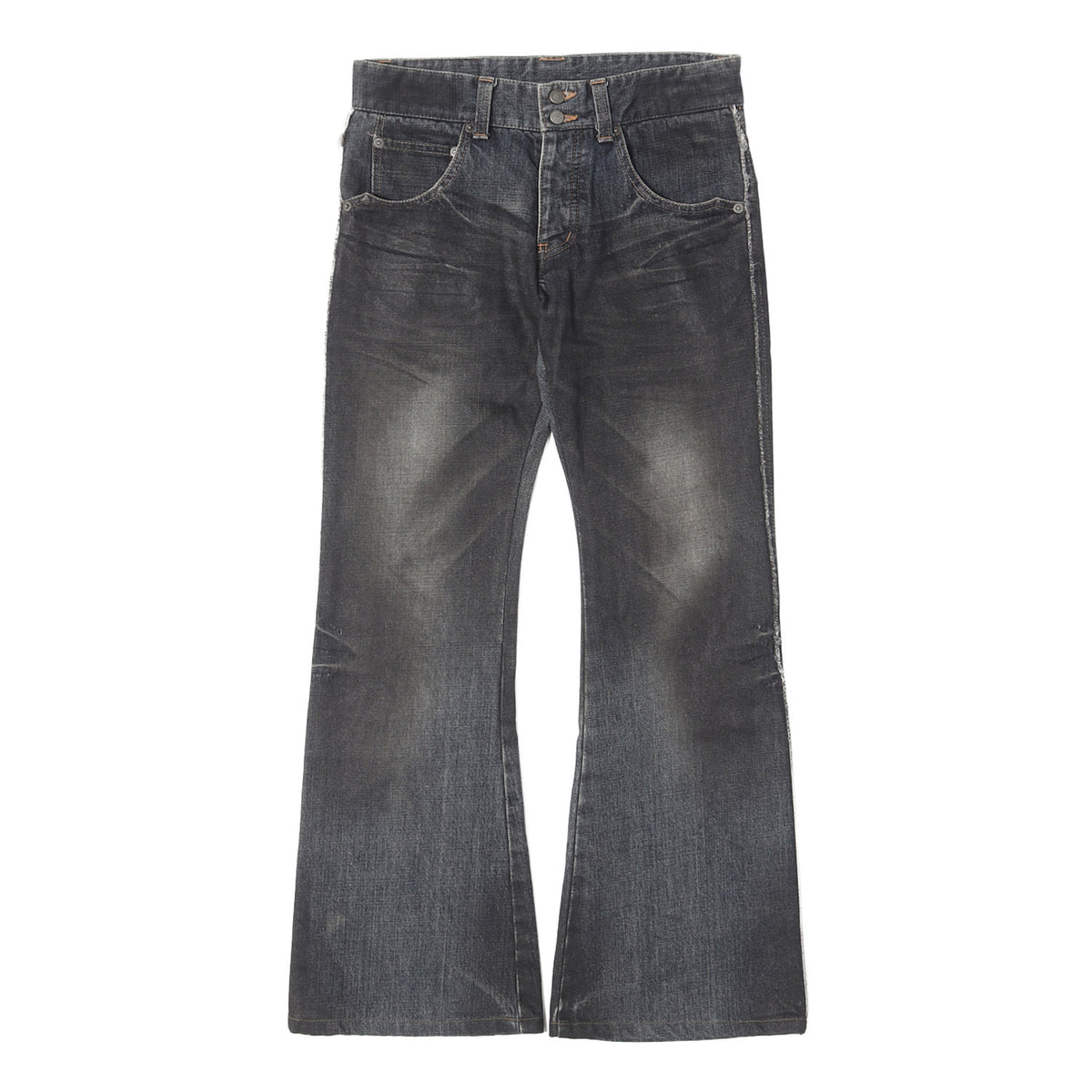 00s グリッターペイント加工 フレア デニムパンツ